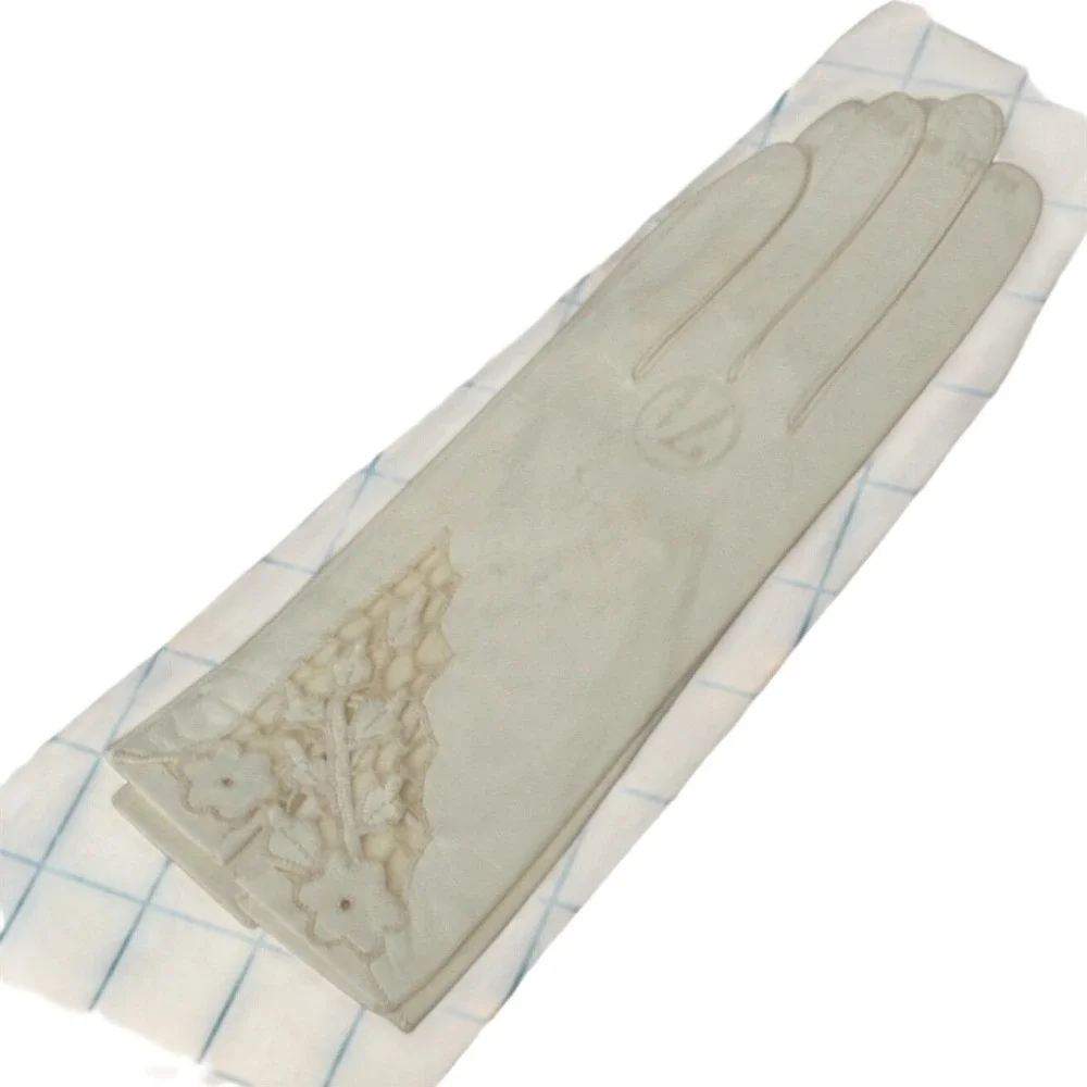 Vintage Aris Van Raalte Kidskin‎ Leather Gloves Lot 5 Pairs Ivory Cream Lace 7.5